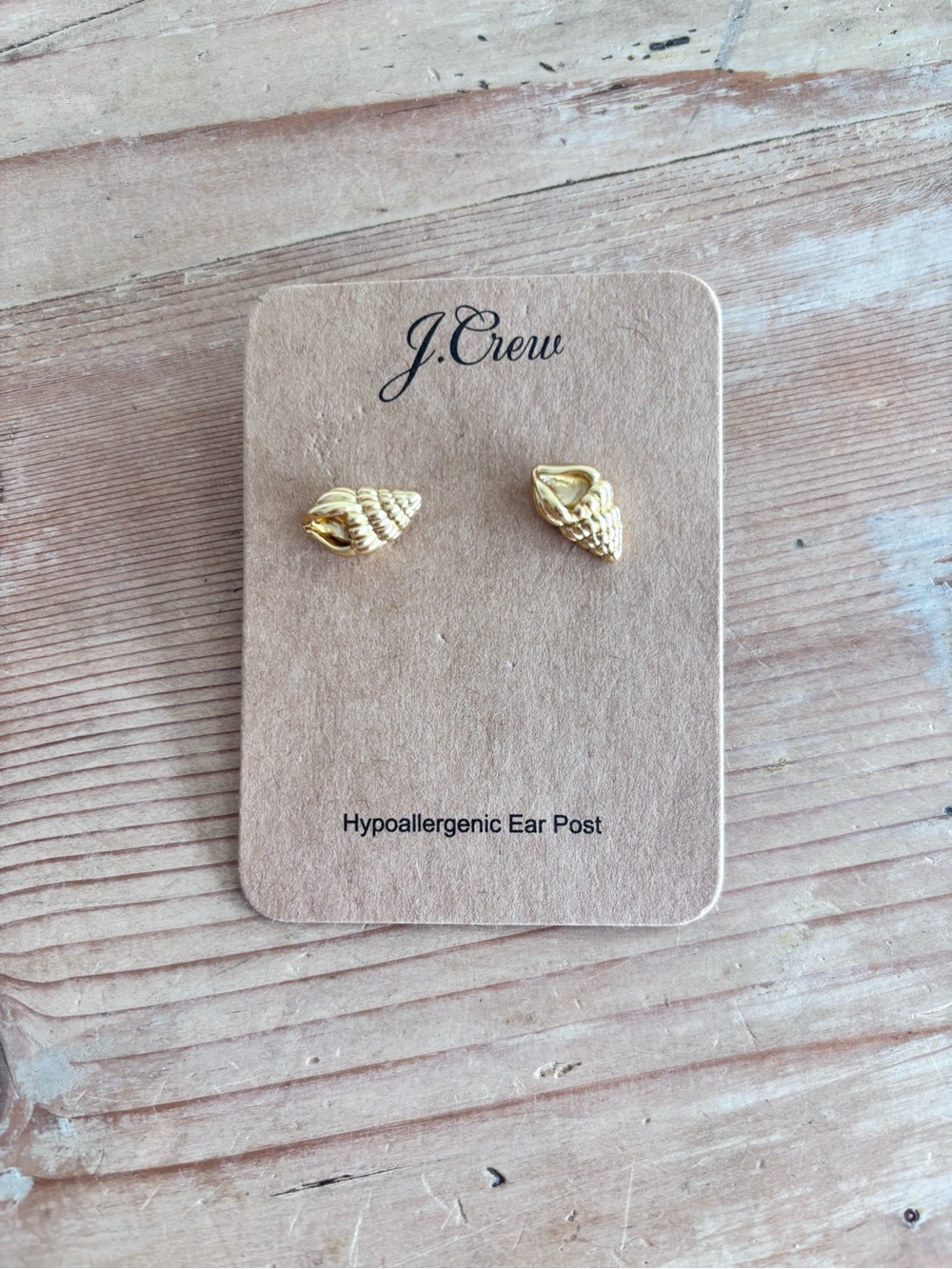 J. Crew Gold Shell Stud Earrings